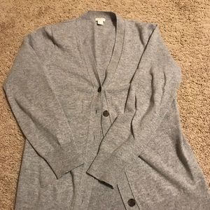 JCrew oversized gray v neck cardigan.  Small
